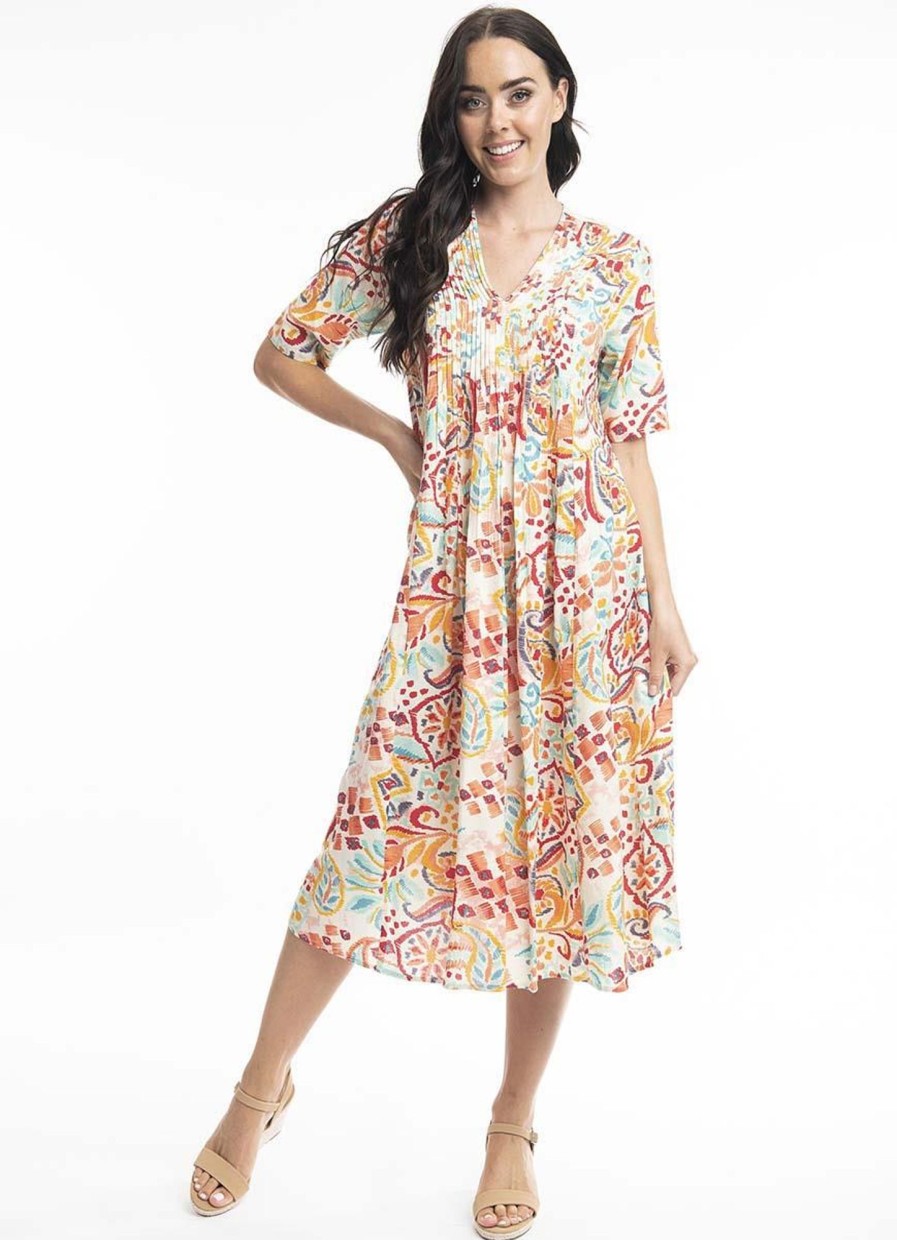 Jurken En Rokken | Orientique Orientique Dress Giza 81264 - Multi Print