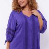 Blouses En Tunieken | Exxcellent Exxcellent Blouse Joa 24Zqe05 - 324 Bright Purple