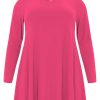 Travelstof Kleding Grote Maten | Yoek Yoek Tunic Wide Bot Dolce 144716-265 Pink