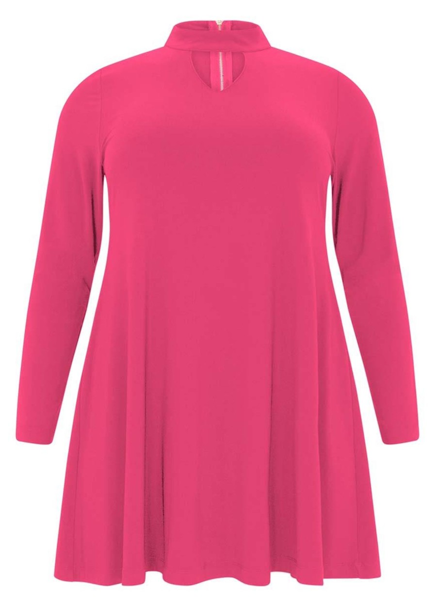 Travelstof Kleding Grote Maten | Yoek Yoek Tunic Wide Bot Dolce 144716-265 Pink