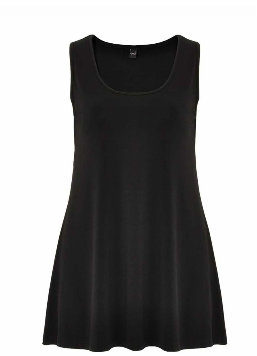 Yoek Basics | Yoek Singlet Flare Dolce B4082 Zwart. Grote Maten Mode Online.