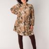 Jurken En Rokken | Yesta Yesta Jurk Ronja A004076 - Warm Brown Multi