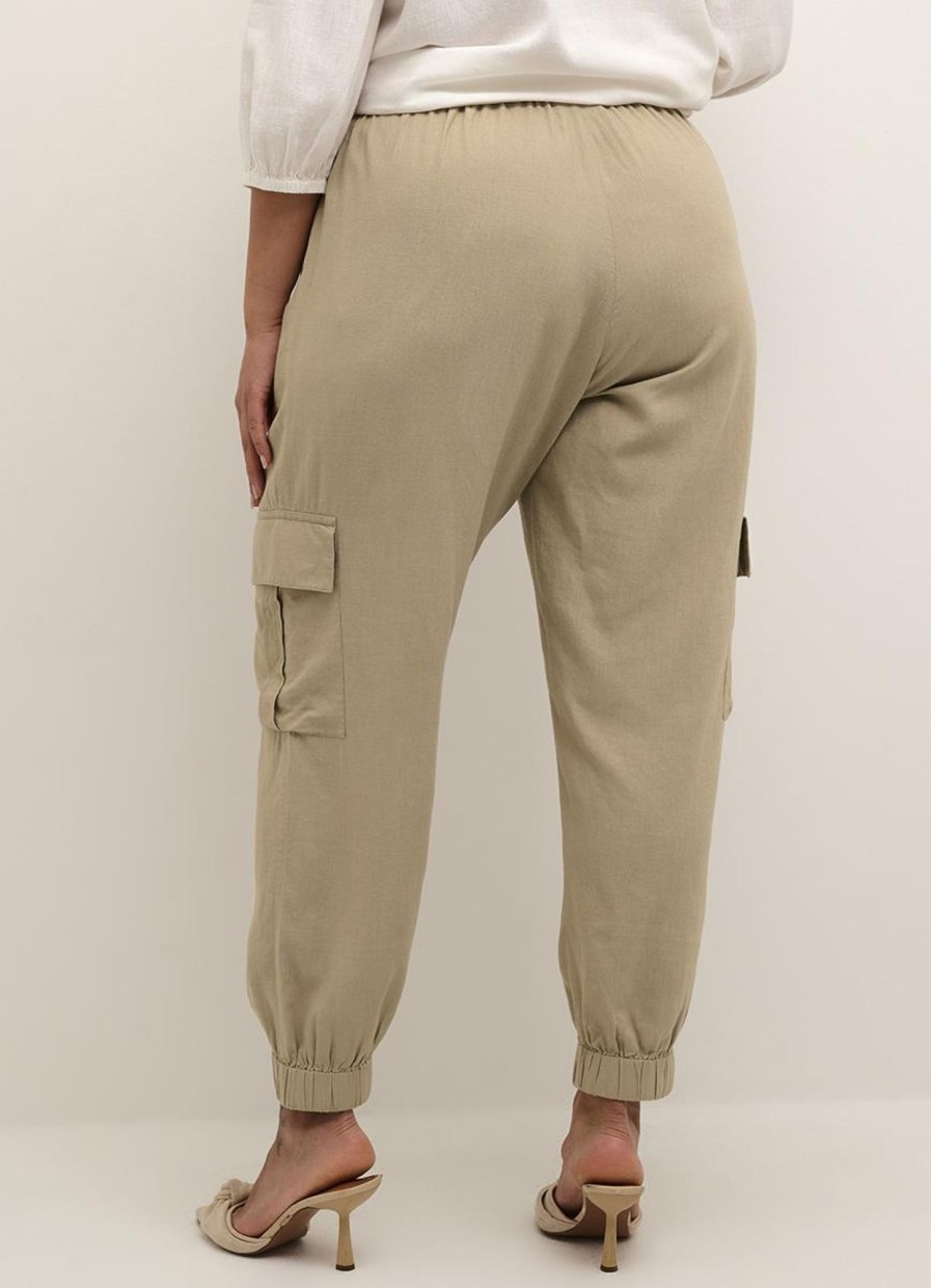 Broeken En Jeans | Kaffe Curve Kaffe Curve Cargo Pants Mille 10582219 - 171109 Chichilla