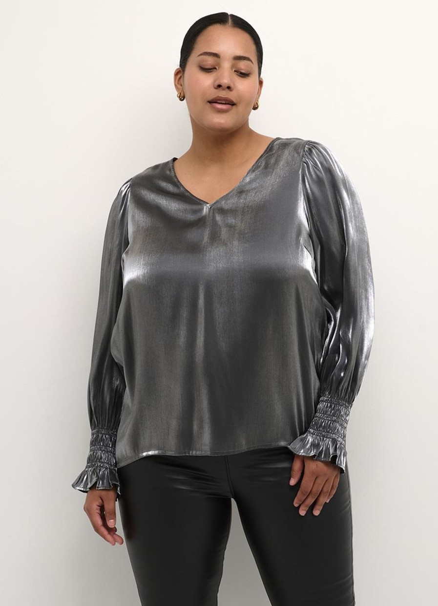 Blouses En Tunieken | Kaffe Curve Kaffe Curve Blouse Milla 10581887 - 100281 Silver