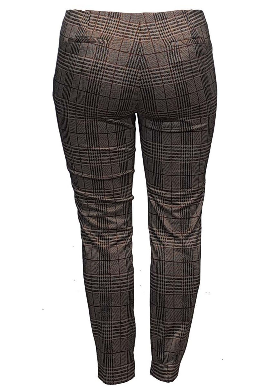 Broeken En Jeans | Stark Stark Broek Jacky Zip 7159-284-236 Bruin,Zwart Geruit