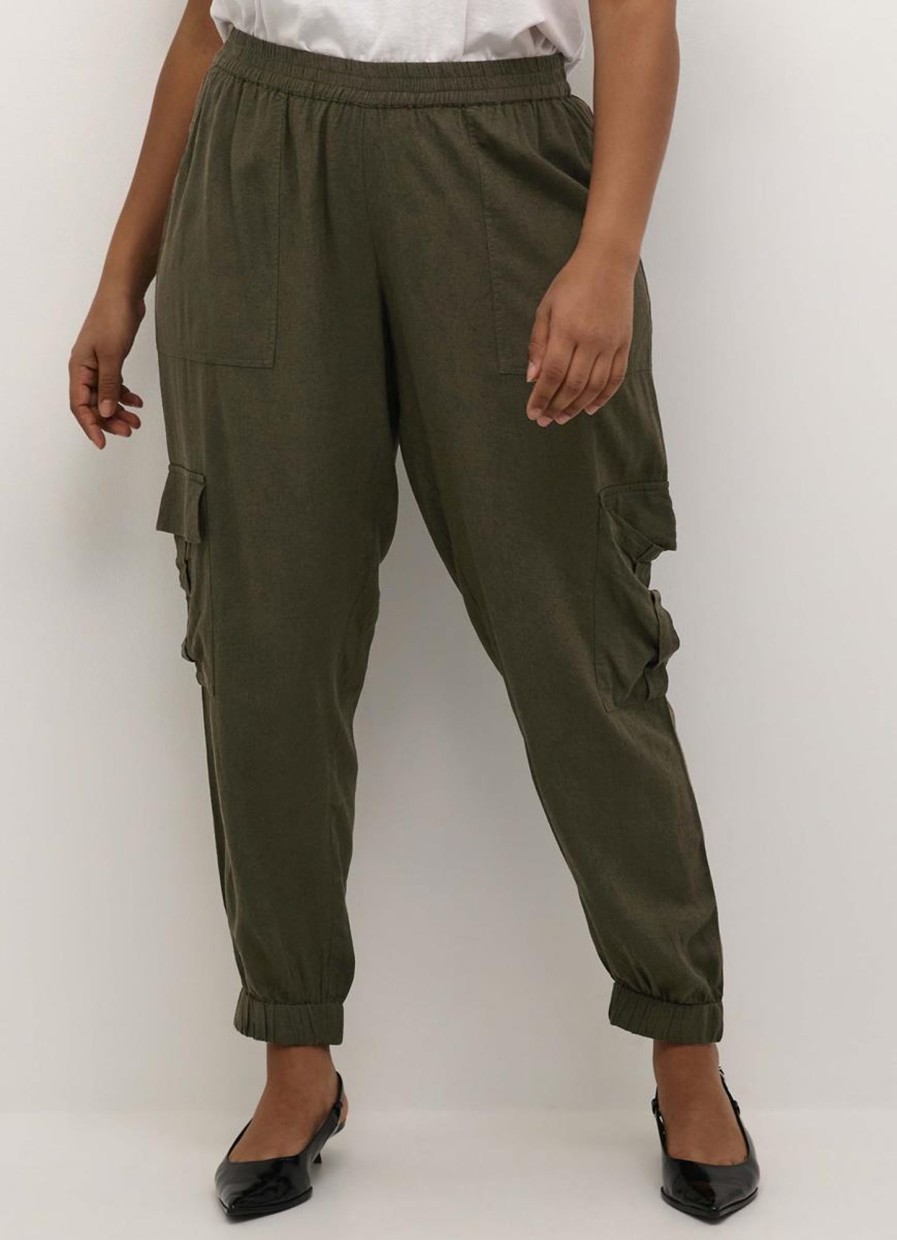 Kaffe Curve Basics | Kaffe Curve Kaffe Curve Cargo Pants Mille 10582219 - 190414 Forest Night