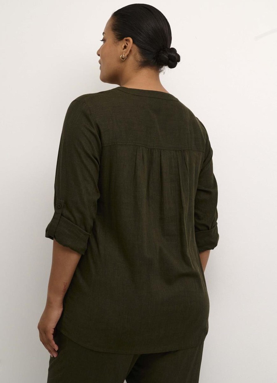 Blouses En Tunieken | Kaffe Curve Kaffe Curve Blouse Mille 10582215 - 190414 Forest Night