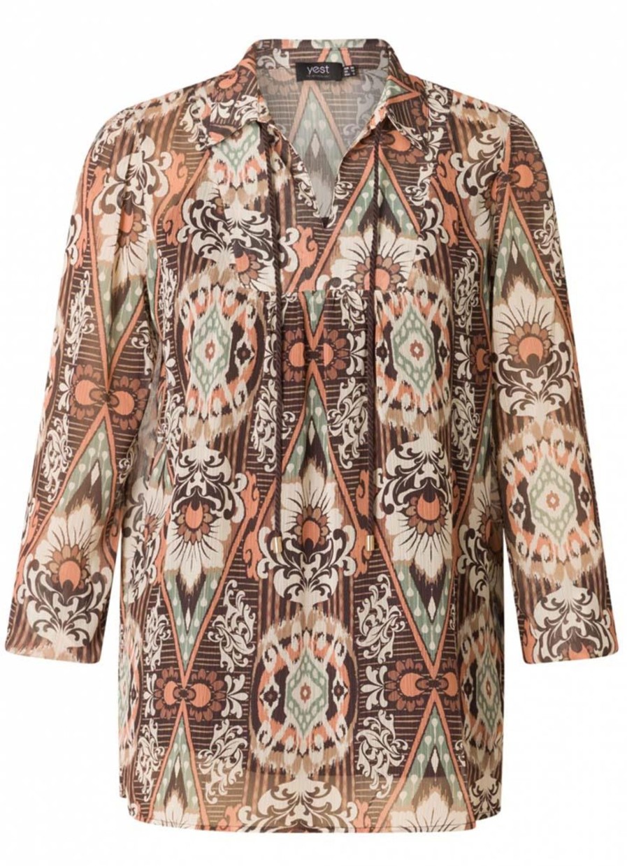 Blouses En Tunieken | Yesta Yesta Blouse Rosalie A003888 - Terracotta/ Multi Colour