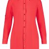 Travelstof Kleding Grote Maten | Plusbasics Plusbasics Blouse Long Travel 10192089 - 027 Rood