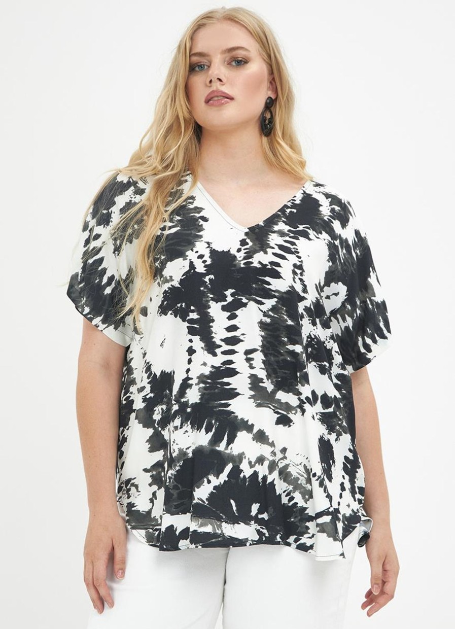 Blouses En Tunieken | Mat Fashion Mat Fashion Blouse 8101.1047 - 01 White/Black