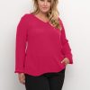 Blouses En Tunieken | maatjemeer Kaffe Curve Blouse Ami Ls 10580001 - 181856 Virtual Pink