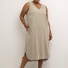 Jurken En Rokken | Kaffe Curve Kaffe Curve Sleeveless Dress Mille 10582214 - 171109 Chinchilla