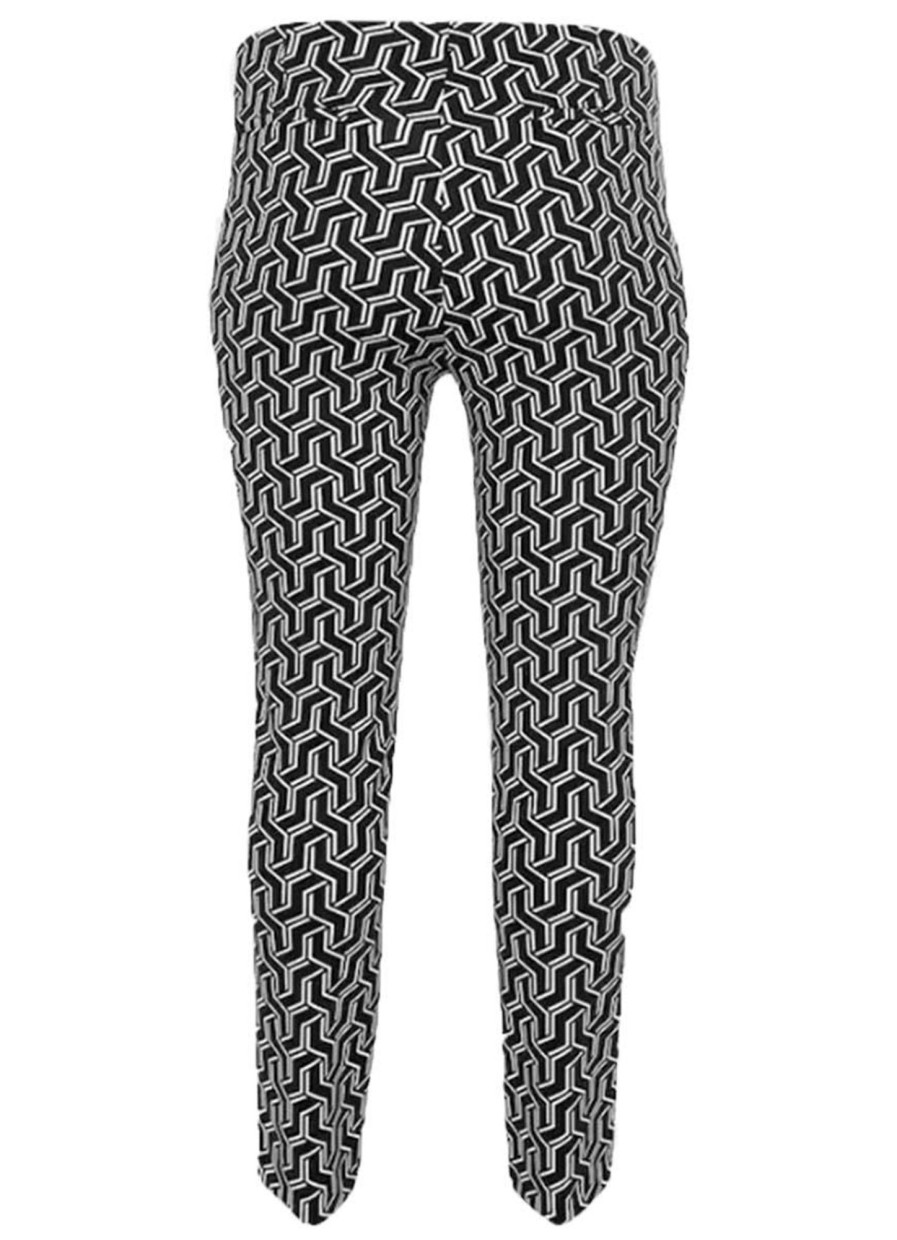 Broeken En Jeans | Stark Stark Broek Jacky-Zip 3429 - 997 Zwart/Wit