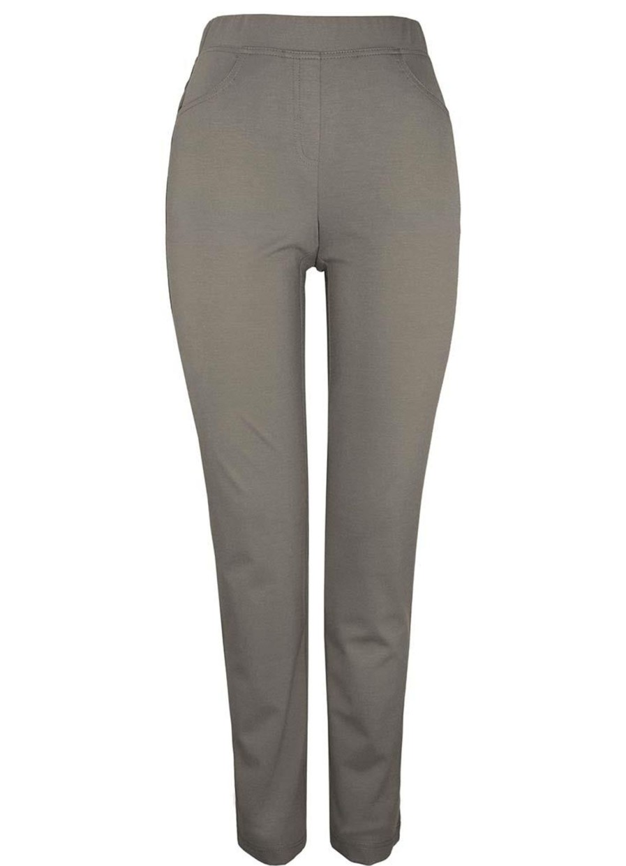 Adelina Basics | Adelina Adelina Pantalon Pamela Pull On 979607-3489-36 Taupe