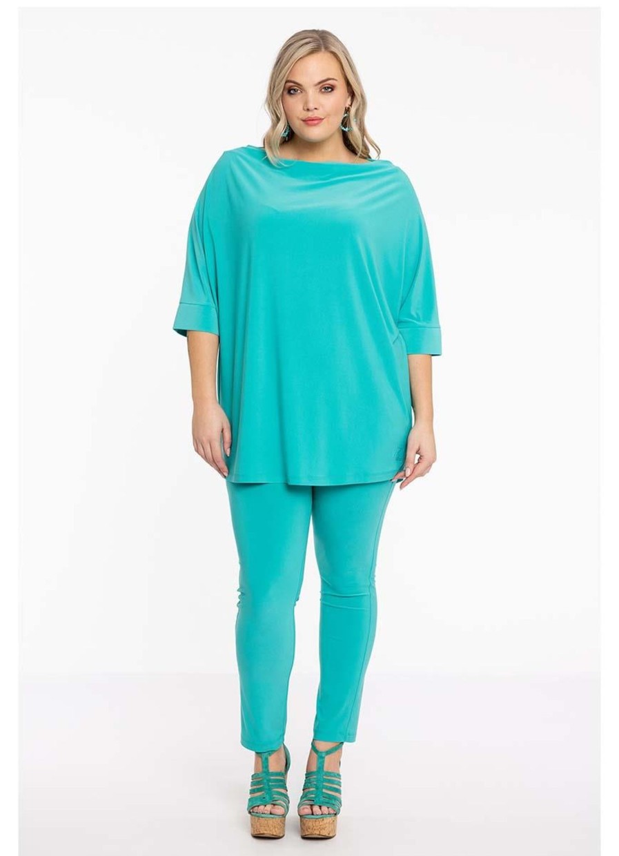 Yoek Basics | maatjemeer Yoek Loretta'S Xtra Slim Trousers Dolce L955585-233 Turquoise