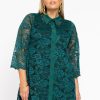 Blouses En Tunieken | Yoek Yoek Blouse Collar Lace 213760 - 242 Dark Green