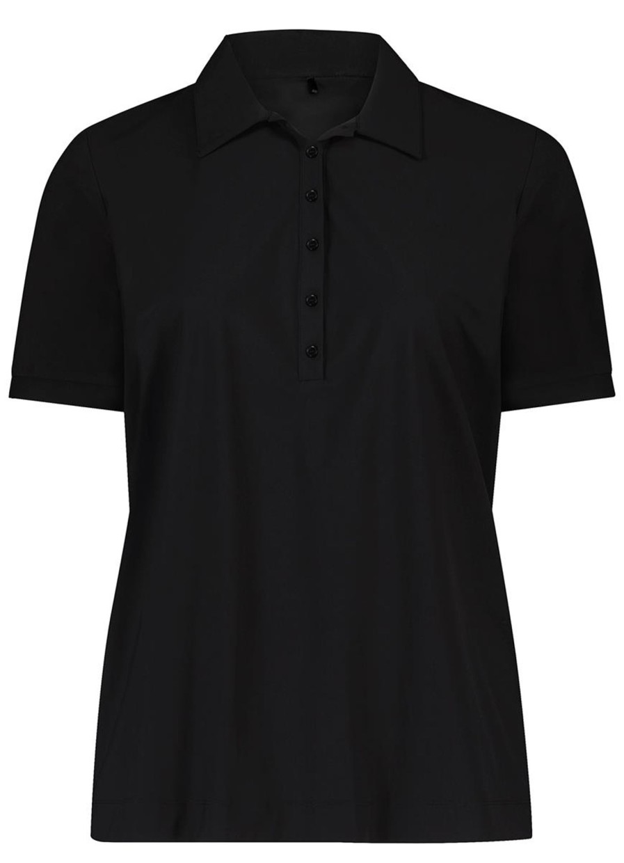 Travelstof Kleding Grote Maten | Plusbasics Plusbasics Polo Shirt Travel 10223172 - 406 Zwart