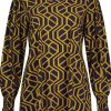 Travelstof Kleding Grote Maten | Plusbasics Plusbasics Puff Top Ls Travel 18222434 - 311 Art Deco