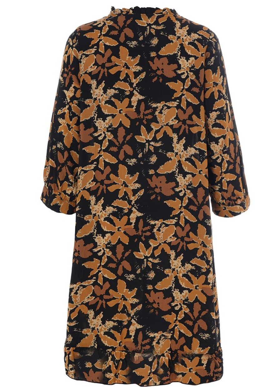 Jurken En Rokken | Studio Studio Dress Julia S235855 Black With Camel Clouds