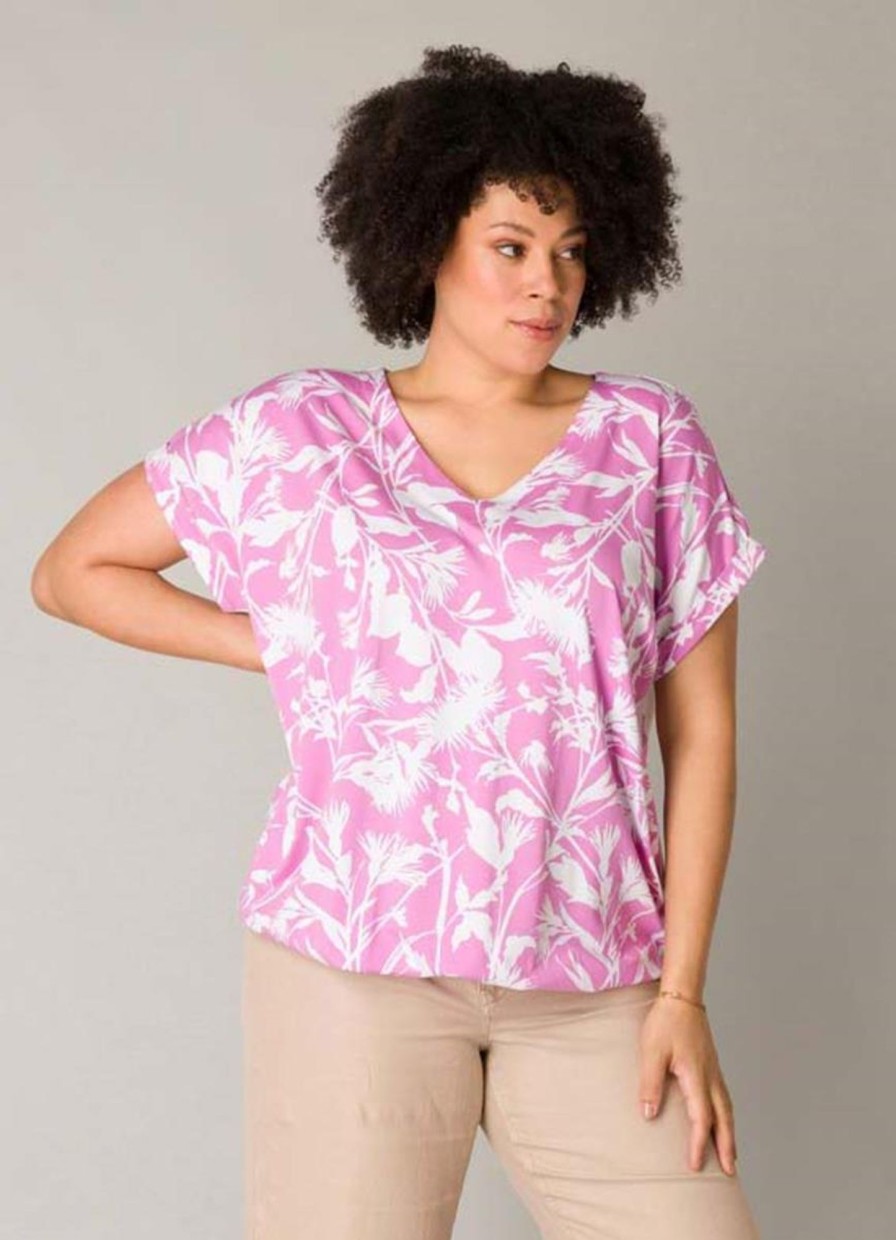 Shirts En Tops | Yesta Yesta Top Helin A004554 - 7079 Orchid Pink/Off White